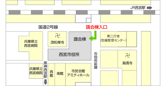 議会棟周辺地図