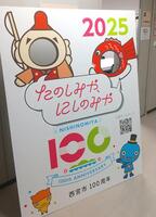 西宮市制100周年記念顔出しパネル