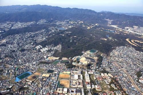 大坂城石垣石丁場跡（東六甲石丁場跡）航空写真