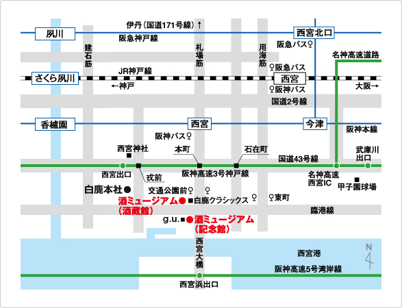 白鹿記念酒造博物館MAP