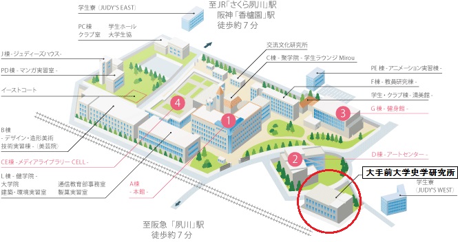 大手前大学史学研究所MAP