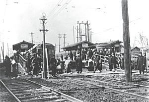 写真：明治38年開通当時の阪神西宮駅