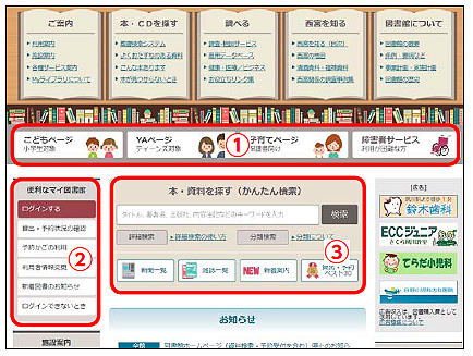 画像：西宮市立図書館ホームページ