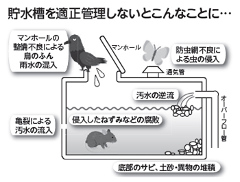 画像：貯水槽を適正管理しないとこんなことに…