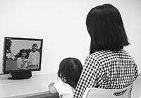 写真：かおテレビ体験の様子