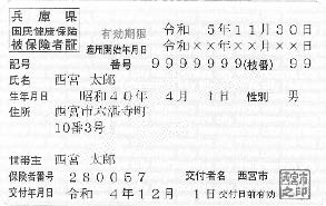 見本：新しい被保険者証