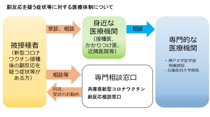 副反応を疑う症状等に対する医療体制について