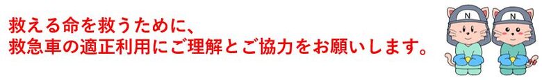 救える命を救うために、救急車の適正利用にご理解とご協力をお願いします。