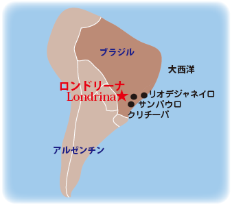 ロンドリーナの位置（南米略図）